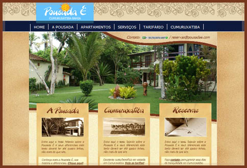 Novo website Pousada É - Pousada em Cumuruxatiba